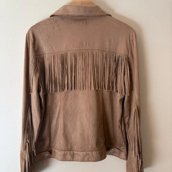 Faux Suede Fringe Jacket Size Medium New With Tags - Picture 5 of 9